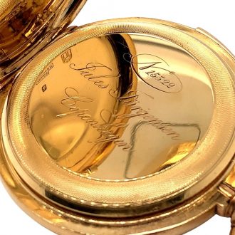 Danish gold open faced minute repeating pocket watch Circa 1889