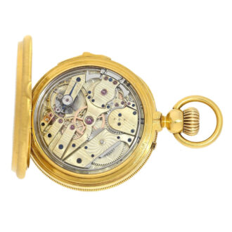 Swiss gold enamel quarter repeating pocket watch Circa 1870