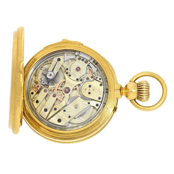 Swiss gold enamel quarter repeating pocket watch Circa 1870 Swiss gold enamel quarter repeating pocket watch Circa 1870