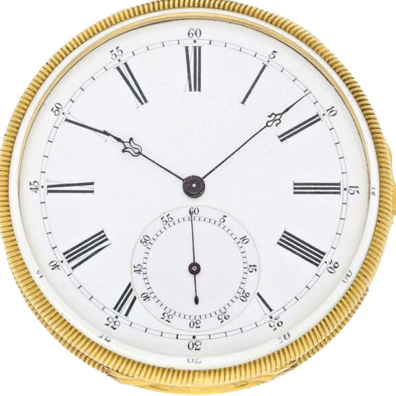 Swiss gold enamel quarter repeating pocket watch Circa 1870 Swiss gold enamel quarter repeating pocket watch Circa 1870
