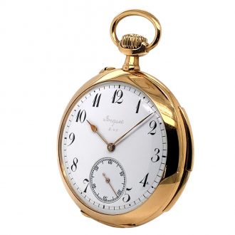 Swiss 18K gold minute repeating keyless pocket watch Circa 1900