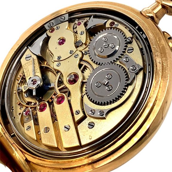 Swiss 18K gold minute repeating keyless pocket watch Circa 1900 Swiss 18K gold minute repeating keyless pocket watch Circa 1900