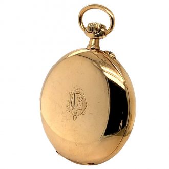 Swiss 18K gold minute repeating keyless pocket watch Circa 1900
