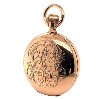 Heavy American 14K gold keyless pocket watch Circa 1885
