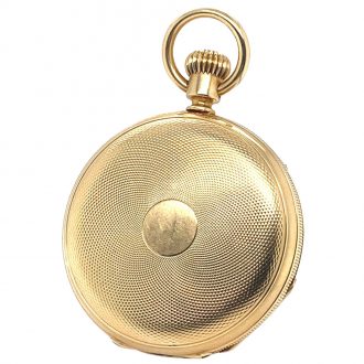 Swiss 18K gold hunting cased pocket watch Circa 1877