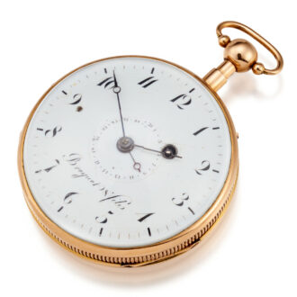 A French quarter repeating date verge in a gold case Circa 1810