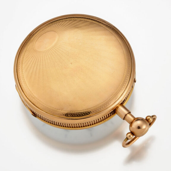 123b A French quarter repeating date verge in a gold case Circa 1810