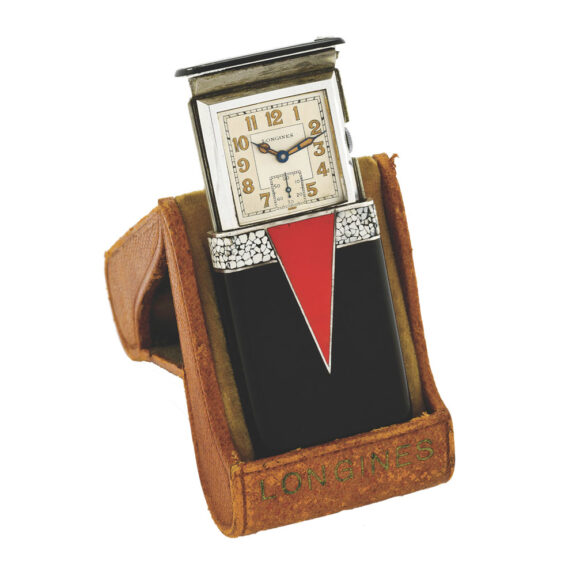 Swiss lacquered silver matchbox form purse watch Circa 1930