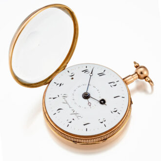 A French quarter repeating date verge in a gold case Circa 1810