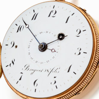 A French quarter repeating date verge in a gold case Circa 1810