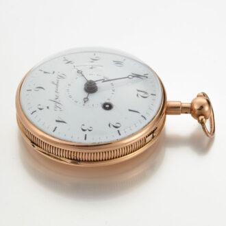 A French quarter repeating date verge in a gold case Circa 1810