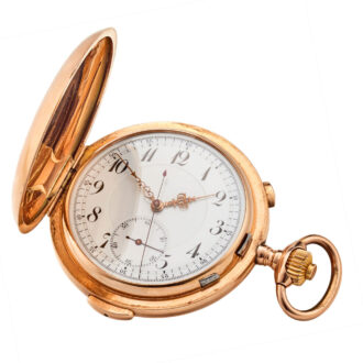 A Swiss 18 Carat gold minute repeating chronograph Circa 1910