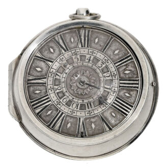 Heavy English silver double cased pocket watch Circa 1693