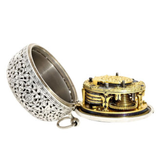 Heavy English silver double cased pocket watch Circa 1693