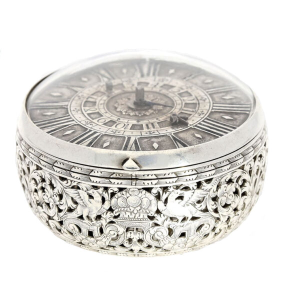 Heavy English silver double cased pocket watch Circa 1693 Heavy English silver double cased pocket watch Circa 1693