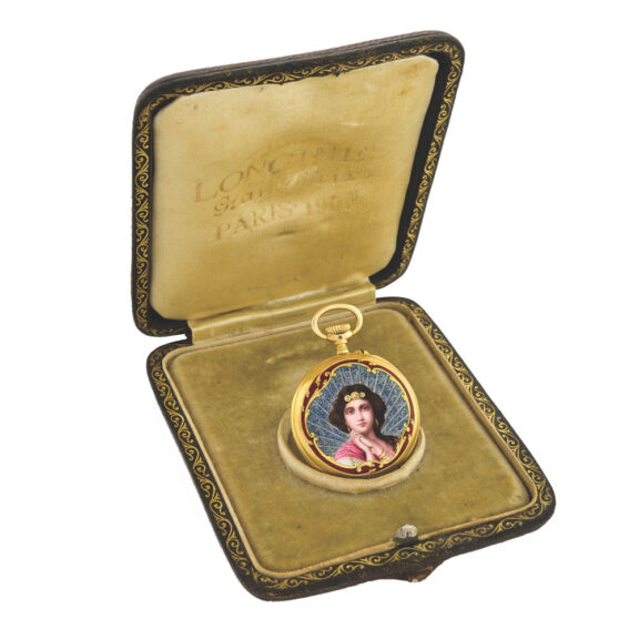 Elegant Swiss Art Nouveau diamond-set pendant watch Circa 1900