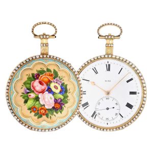 Magnificent English gold/enamel musical watch Circa 1810