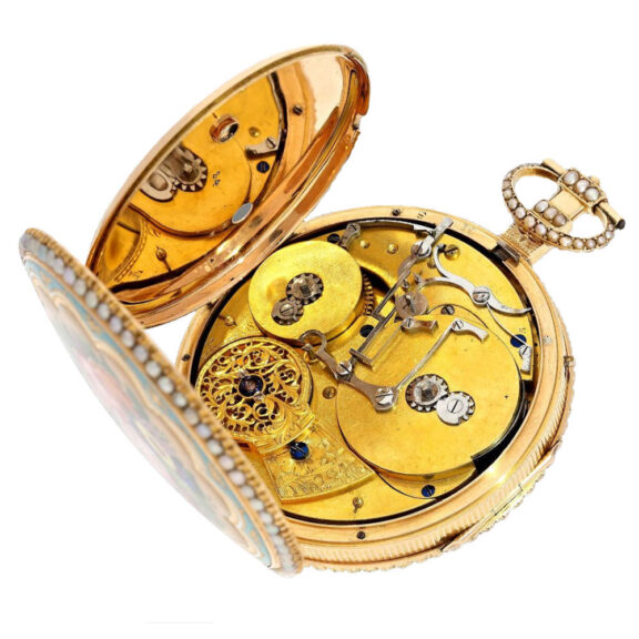 Magnificent English gold/enamel musical watch Circa 1810 Magnificent English gold/enamel musical watch Circa 1810