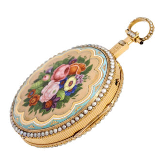 Magnificent English gold/enamel musical watch Circa 1810 Magnificent English gold/enamel musical watch Circa 1810