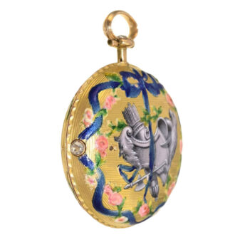 French gold and Rococo enamel verge watch Circa 1770