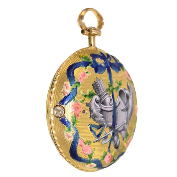 French gold and Rococo enamel verge watch Circa 1770 French gold and Rococo enamel verge watch Circa 1770