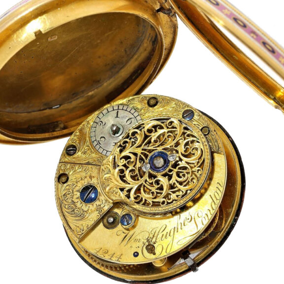 Fine English gold/enamel verge pocket watch Circa 1766 Fine English gold/enamel verge pocket watch Circa 1766