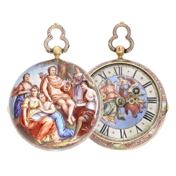French miniature pendant watch with mythological scene Circa 1600