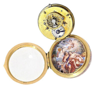 French miniature pendant watch with mythological scene Circa 1600