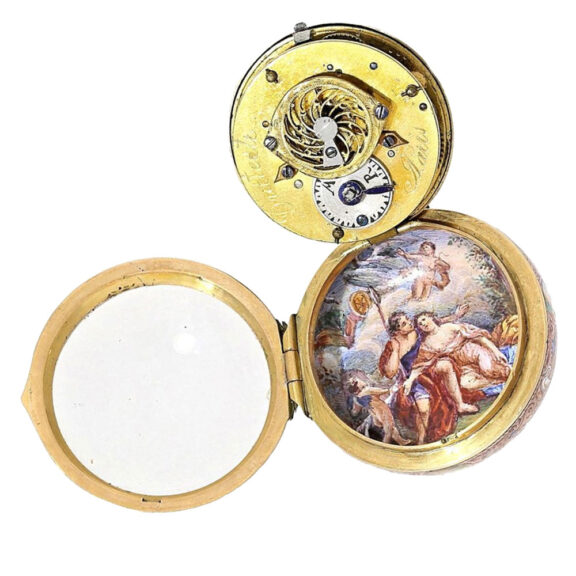 French miniature pendant watch with mythological scene Circa 1600 French miniature pendant watch with mythological scene Circa 1600