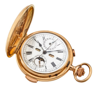A yellow gold Swiss complicated lever pocket watch Circa1900