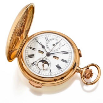 A yellow gold Swiss complicated lever pocket watch Circa1900