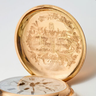 A yellow gold Swiss complicated lever pocket watch Circa1900