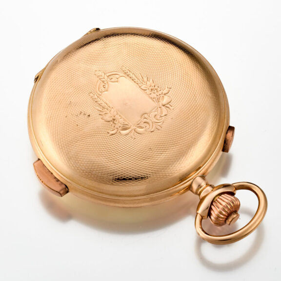 A yellow gold Swiss complicated lever pocket watch Circa1900 A yellow gold Swiss complicated lever pocket watch Circa1900