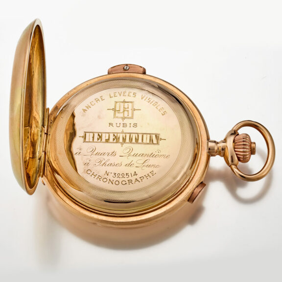 A yellow gold Swiss complicated lever pocket watch Circa1900 A yellow gold Swiss complicated lever pocket watch Circa1900