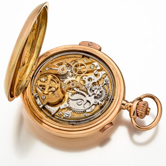 A yellow gold Swiss complicated lever pocket watch Circa1900 A yellow gold Swiss complicated lever pocket watch Circa1900