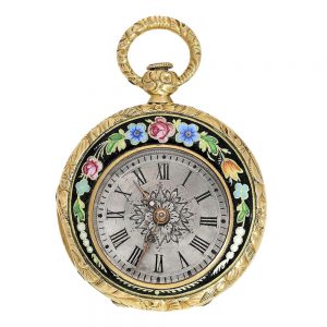 French gold miniature watch with decentralized dial Circa 1830