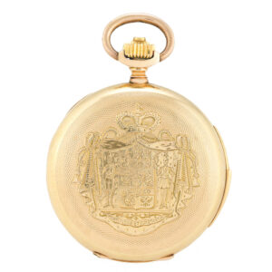 Swiss hunting cased keyless carillon minute repeating with three hammers Circa 1885