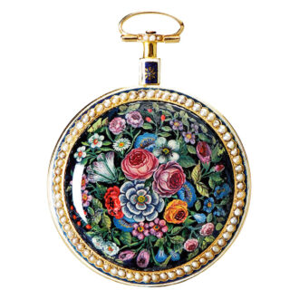 English gold cylinder "Bouquet of Summer Flowers" Circa 1806
