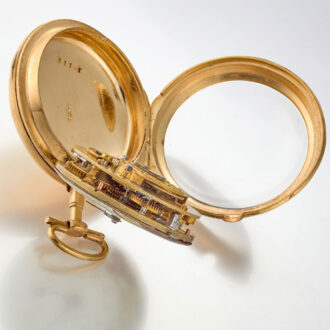 French gilt metal verge with an erotic enamel scene Circa 1770