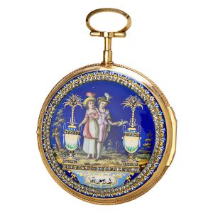 French gold “Louis XVI” enamel pocket watch Circa 1785