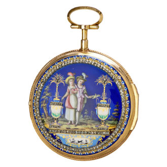 French gold “Louis XVI” enamel pocket watch Circa 1785 French gold “Louis XVI” enamel pocket watch Circa 1785