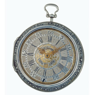 A Dutch verge with date and silver champleve dial Circa 1720