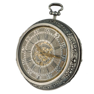 A Dutch verge with date and silver champleve dial Circa 1720