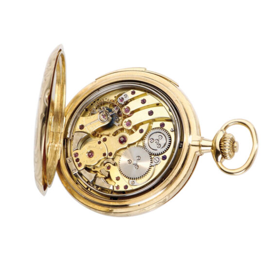 Swiss gold carillon minute repeating pocket watch Circa 1900 Swiss gold carillon minute repeating pocket watch Circa 1900