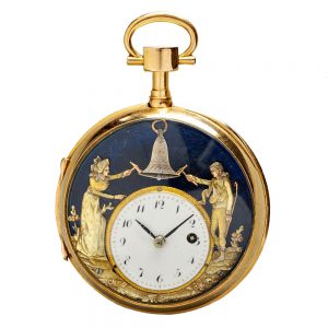 French gold quarter repeater with two jacquemarts Circa 1805