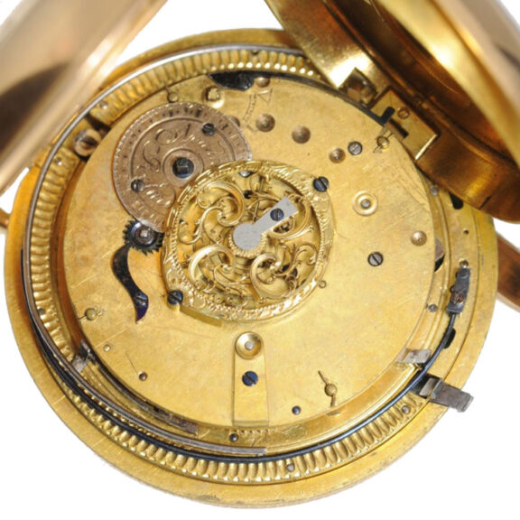 French gold quarter repeater with two jacquemarts Circa 1805 French gold quarter repeater with two jacquemarts Circa 1805