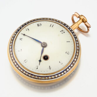 A French verge watch in a gold and enamel case Circa 1785