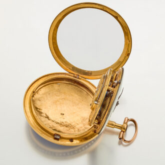 A French verge watch in a gold and enamel case Circa 1785
