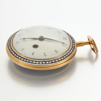 A French verge watch in a gold and enamel case Circa 1785