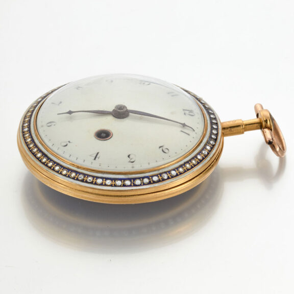 A French verge watch in a gold and enamel case Circa 1785 A French verge watch in a gold and enamel case Circa 1785